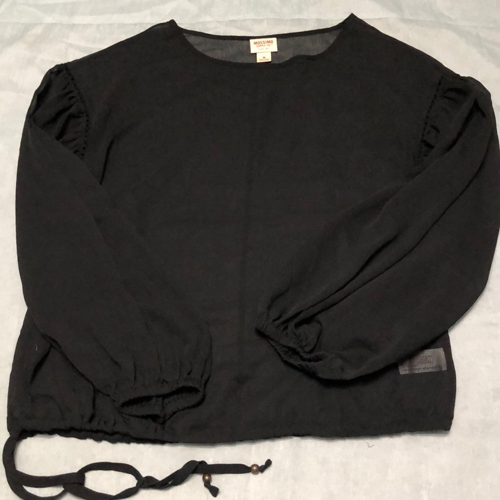 Mossimo Supply Co. Sheer Black Top - Size M